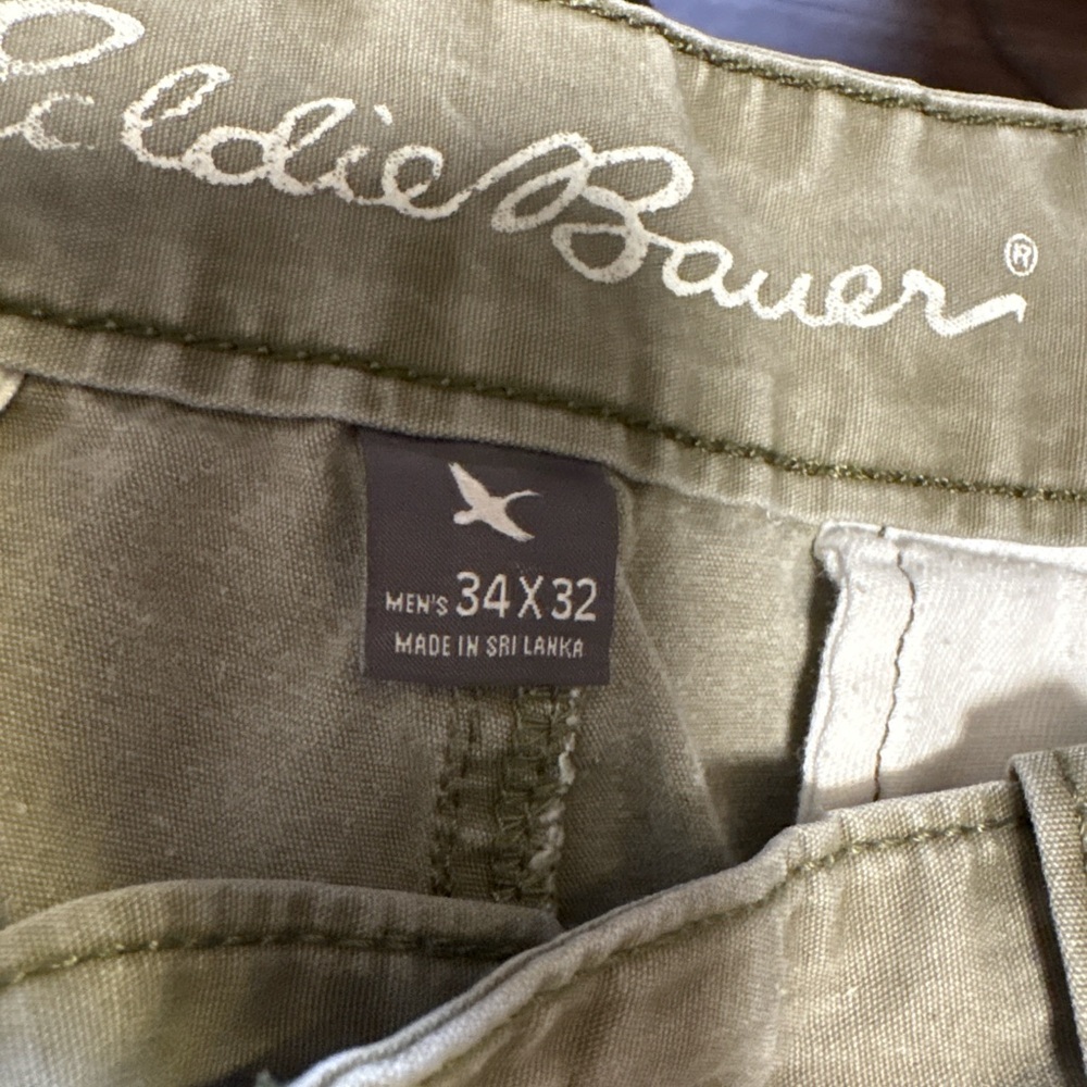 Eddie Bauer Men’s Olive Cargo Pants Utility Outdoor Workwear - Picture 3 of 11